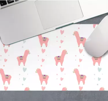 Cute llama hearts originalna podloga za miško - TenStickers
