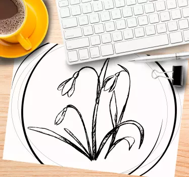 Elegant floral sketch originalna podloga za miško - TenStickers