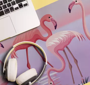Elegantno srečanje flamingov originalna podloga za miško - TenStickers