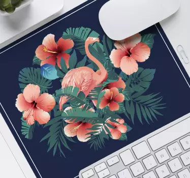 Flamingo floral scene originalna podloga za miško - TenStickers