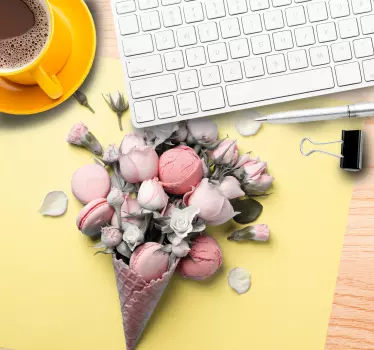 Floral ice cream cone originalna podloga za miško - TenStickers