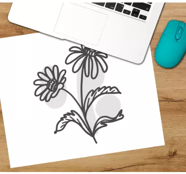 Floral line art originalna podloga za miško - TenStickers