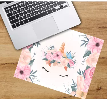 Floral unicorn face anime podloga za miško - TenStickers