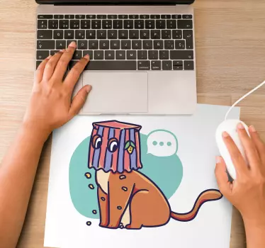 Funny cat illustration originalna podloga za miško - TenStickers