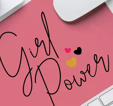 Girl power pink podloga za miško z narekovaji - TenStickers
