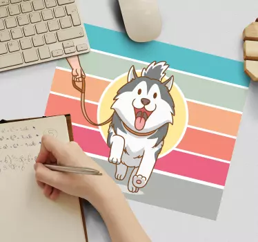 Happy dog walking originalna podloga za miško - TenStickers