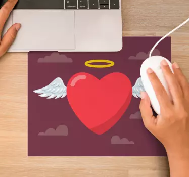 Heart with wings originalna podloga za miško - TenStickers