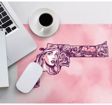 Intricate floral pistol originalna podloga za miško - TenStickers