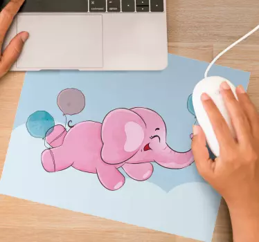 Ljubek slonček, ki leti z originalno podlogo za miško - TenStickers