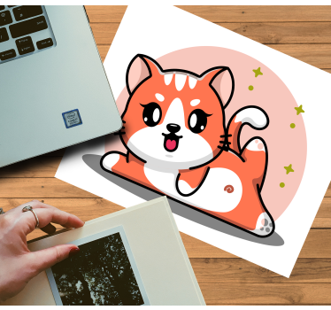 Igriva mačka anime podloga za miško - TenStickers