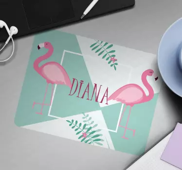 Luštni flamingi z listi po meri - TenStickers