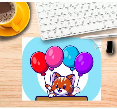 Mačka in baloni originalna podloga za miško - TenStickers