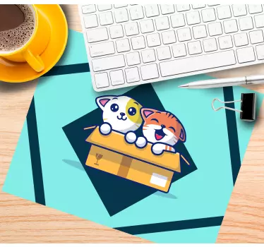 Mačke v škatli originalna podloga za miško - TenStickers