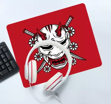 Menacing oni mask anime podloga za miško - TenStickers