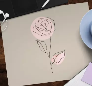 Minimalist floral outline originalna podloga za miško - TenStickers