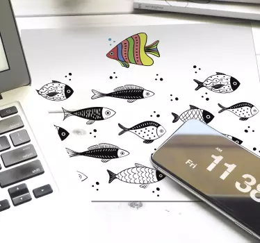 Nasprotni tok ribje mišje preproge - TenStickers