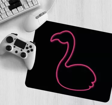 Neon flamingo silhouette originalna podloga za miško - TenStickers