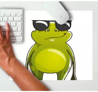 Oblikovanje žabe s sončnimi očali anime miš podloga - TenStickers
