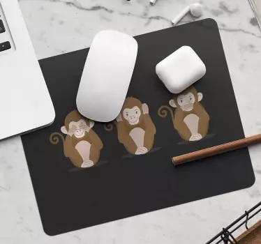 Originalna podloga za miško treh opic emoji - TenStickers