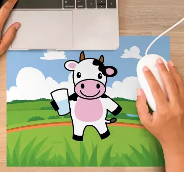 Originalna podloga za miško vesela risana krava - TenStickers