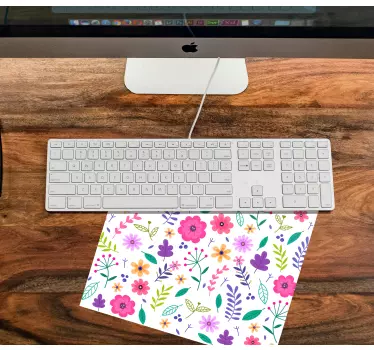 Pisane rože z belim tapeta originalna podloga za miško - TenStickers