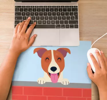 Playful dog peeking originalna podloga za miško - TenStickers