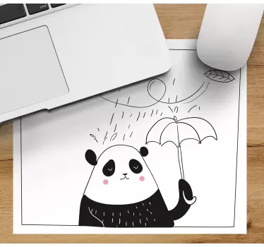 Playful panda holding umbrella originalna podloga za miško - TenStickers