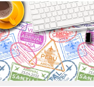 Potovalni žigi vzorci podlogaza miške - TenStickers