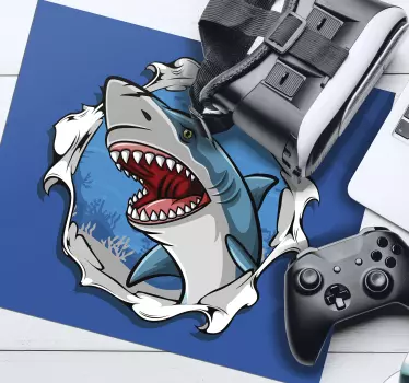 Preproga za velike miške 3d morski pes - TenStickers