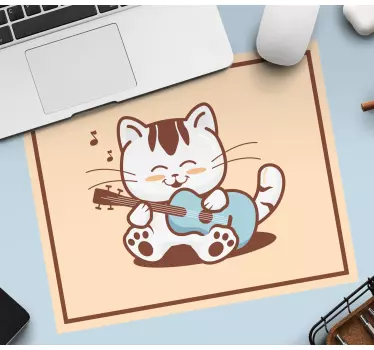 Risanka glasbenik mačka originalna podloga za miško - TenStickers