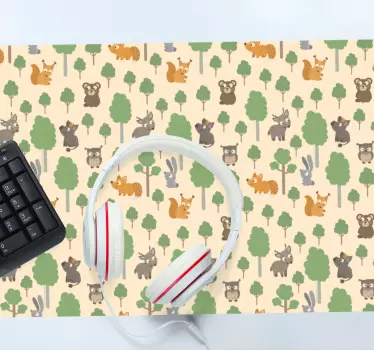 Smešne ljubke živali in drevesa originalna podloga za miško - TenStickers