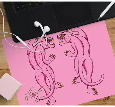 Spopad z rožnatimi panterji originalna podloga za miško - TenStickers
