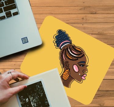 Stiliziran profilni portret originalna podloga za miško - TenStickers