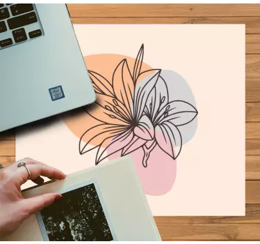 Stylish floral line art originalna podloga za miško - TenStickers