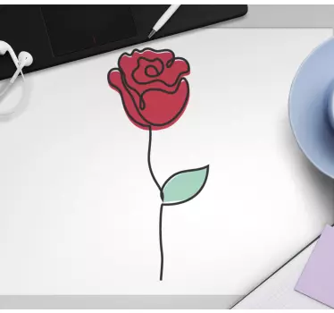 Stylized rose outline originalna podloga za miško - TenStickers