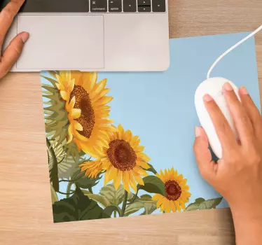 Sunflower floral design originalna podloga za miško - TenStickers