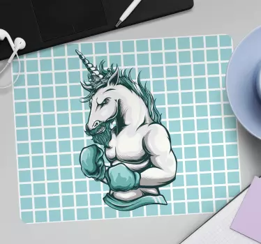 Unicorn boxer illustration originalna podloga za miško - TenStickers