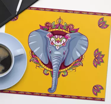 Vibrant elephant illustration originalna podloga za miško - TenStickers