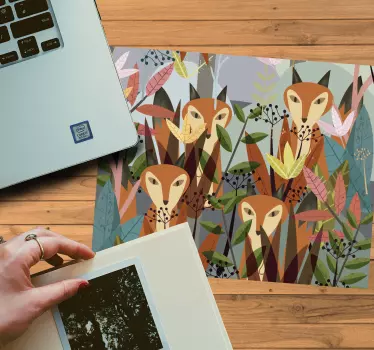 Whimsical fox trio originalna podloga za miško - TenStickers
