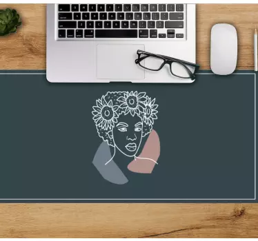 Ženska s sončnicami originalna podloga za miško - TenStickers