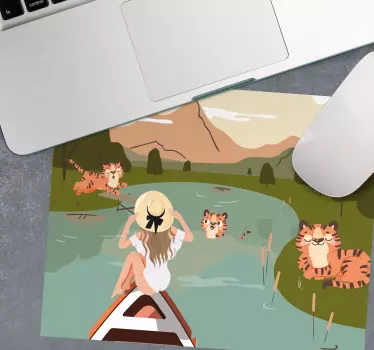 Ženska uživa v naravi originalna podloga za miško - TenStickers
