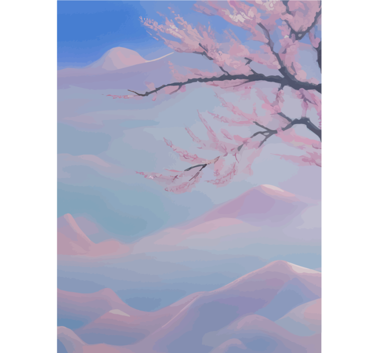 Zen češnjeve rože veja rolo zavesa za kopalnico - TenStickers