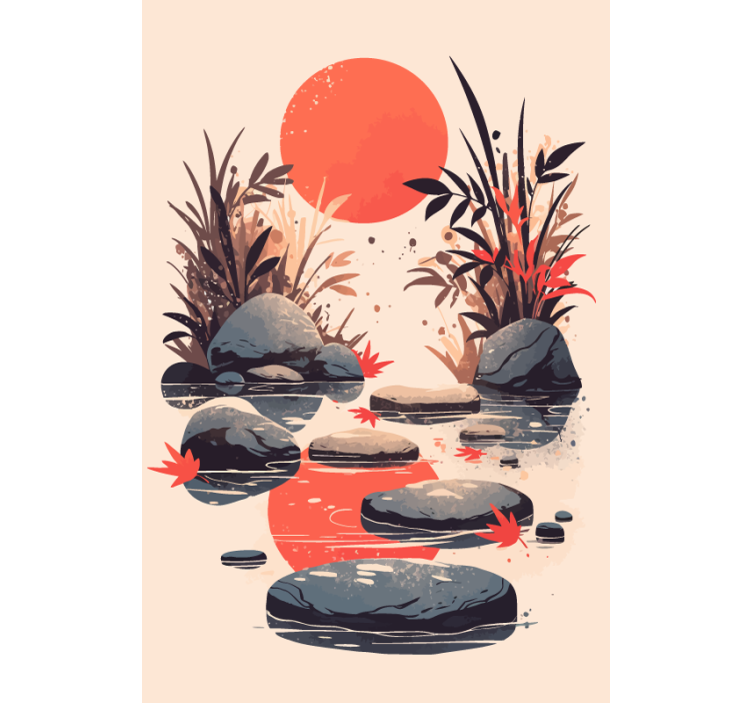 Navdih v japonskem slogu rolo zavesa za kopalnico - TenStickers