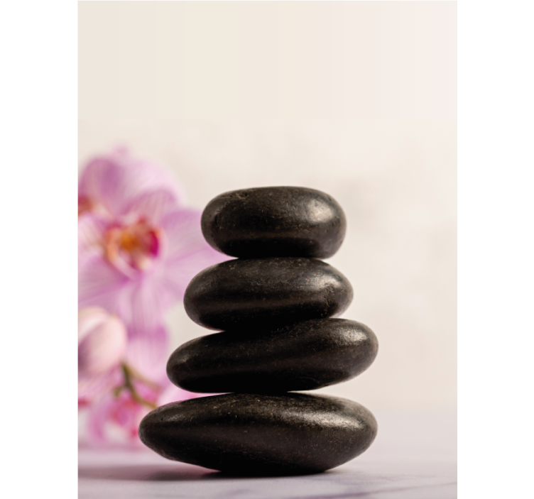 Zen bambus in rožnate orhideje rolo zavesa za kopalnico - TenStickers