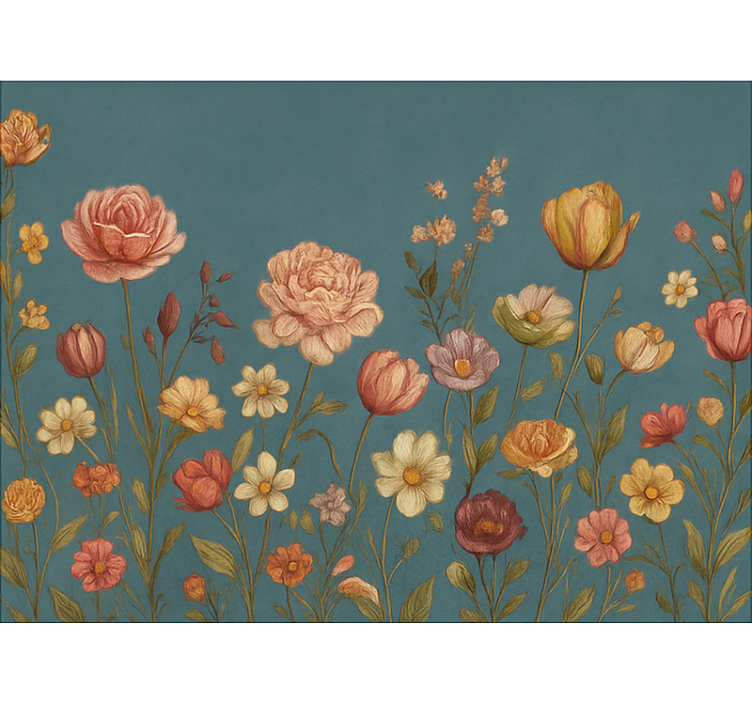 Zemeljski cvetlični travnik rolo zavesa za spalnico - TenStickers