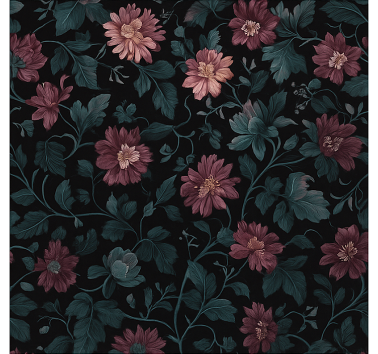 Temne starinske botanične sestavine rolo zavesa za domačo pisarno - TenStickers