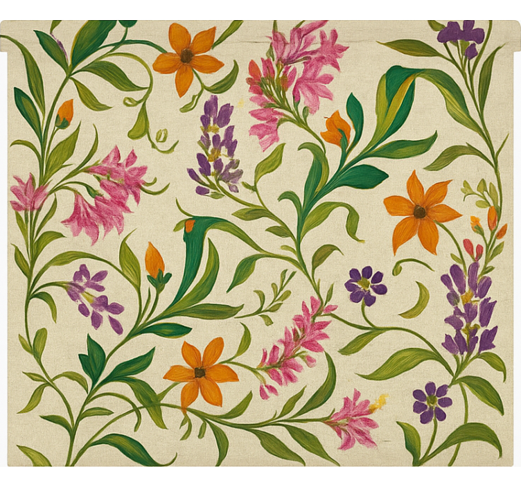 Okrašene cvetlične trte rolo zavesa za kuhinjo - TenStickers