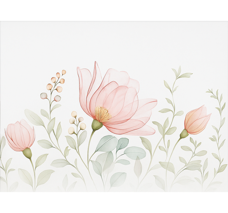 Abstraktni prosojni cvetlični vzorci rolo zavesa za spalnico - TenStickers