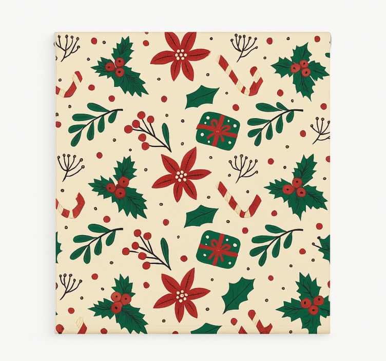 Rdeči okraski gozd rolo zavesa za dnevno sobo - TenStickers