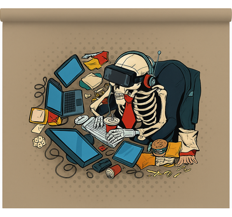 Okostnjak retro igralec geek senčilo - TenStickers